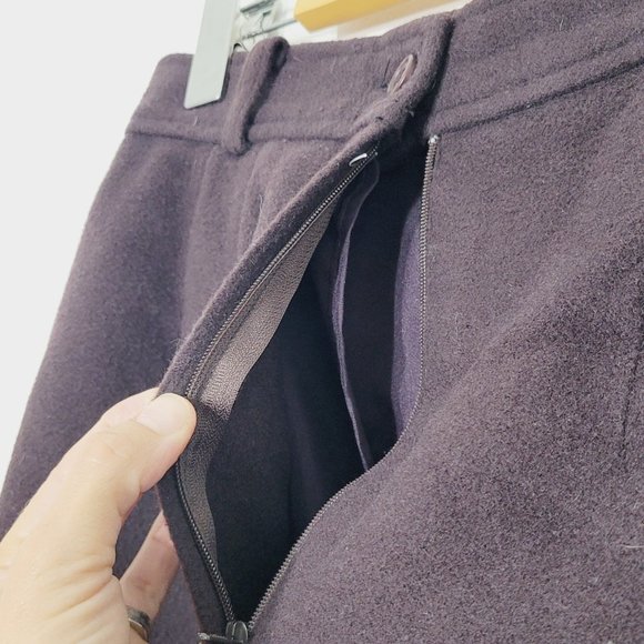 San Francisco Women Vintage Wool Cashmere Blend Eggplant Pruple Skirts Size 7 - Picture 9 of 12